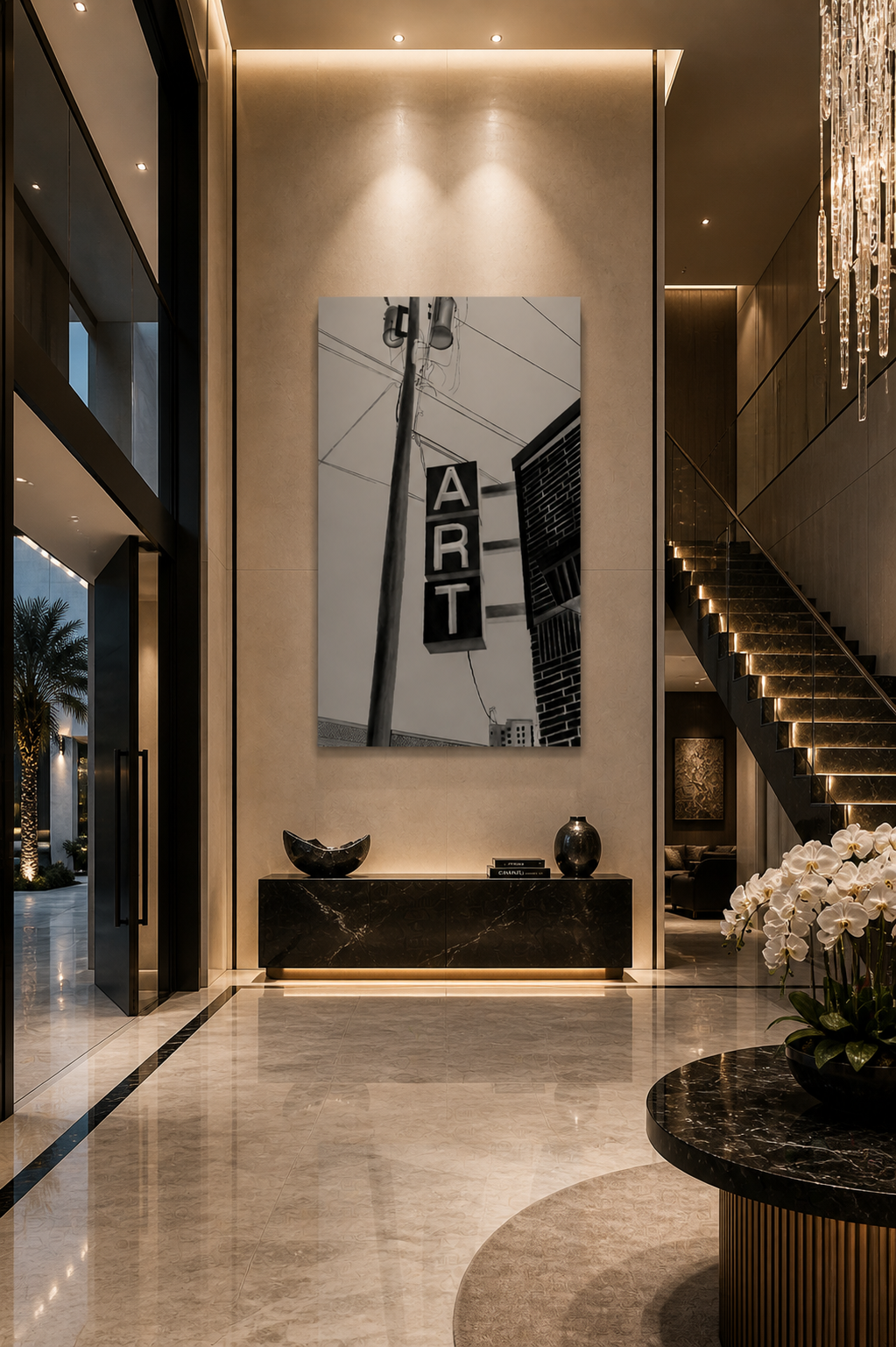 Urban Signal — Black & White Architectural Wall Art
