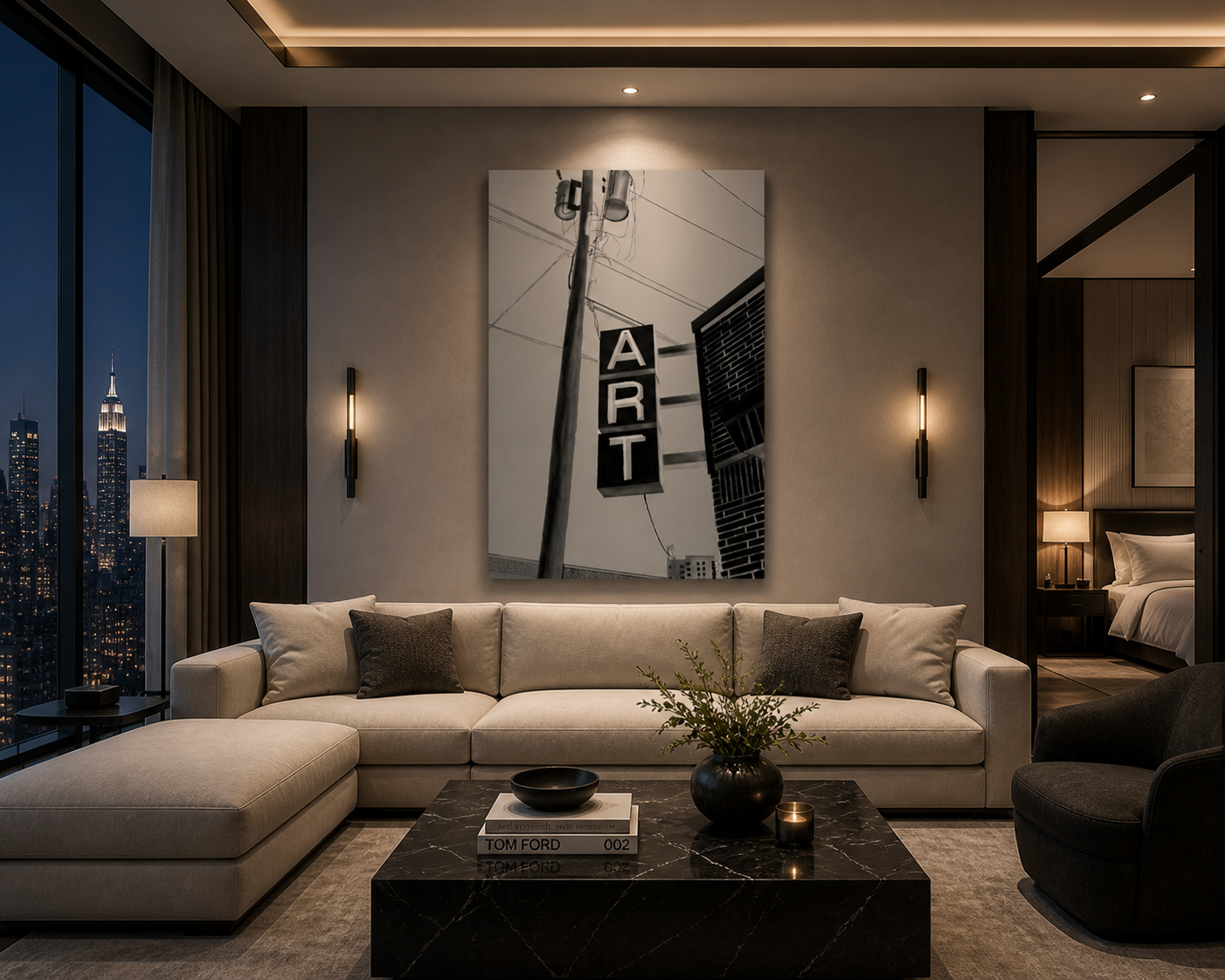 Urban Signal — Black & White Architectural Wall Art