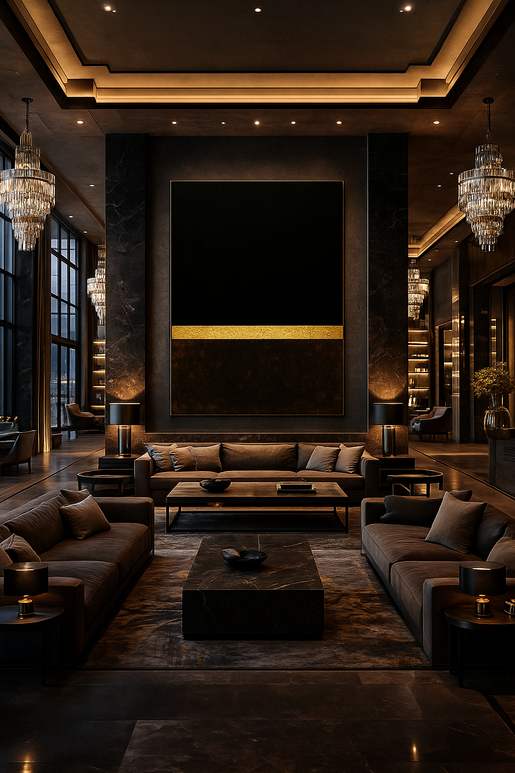 Golden Horizon — Luxury Black & Gold Minimalist Fine Art Print