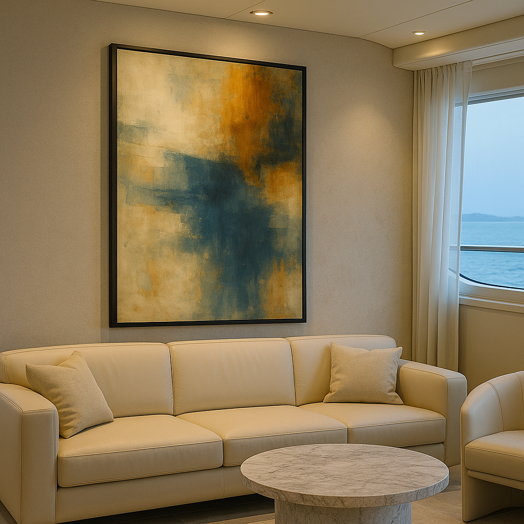 Golden Drift — Coastal Abstract in Quiet Motion