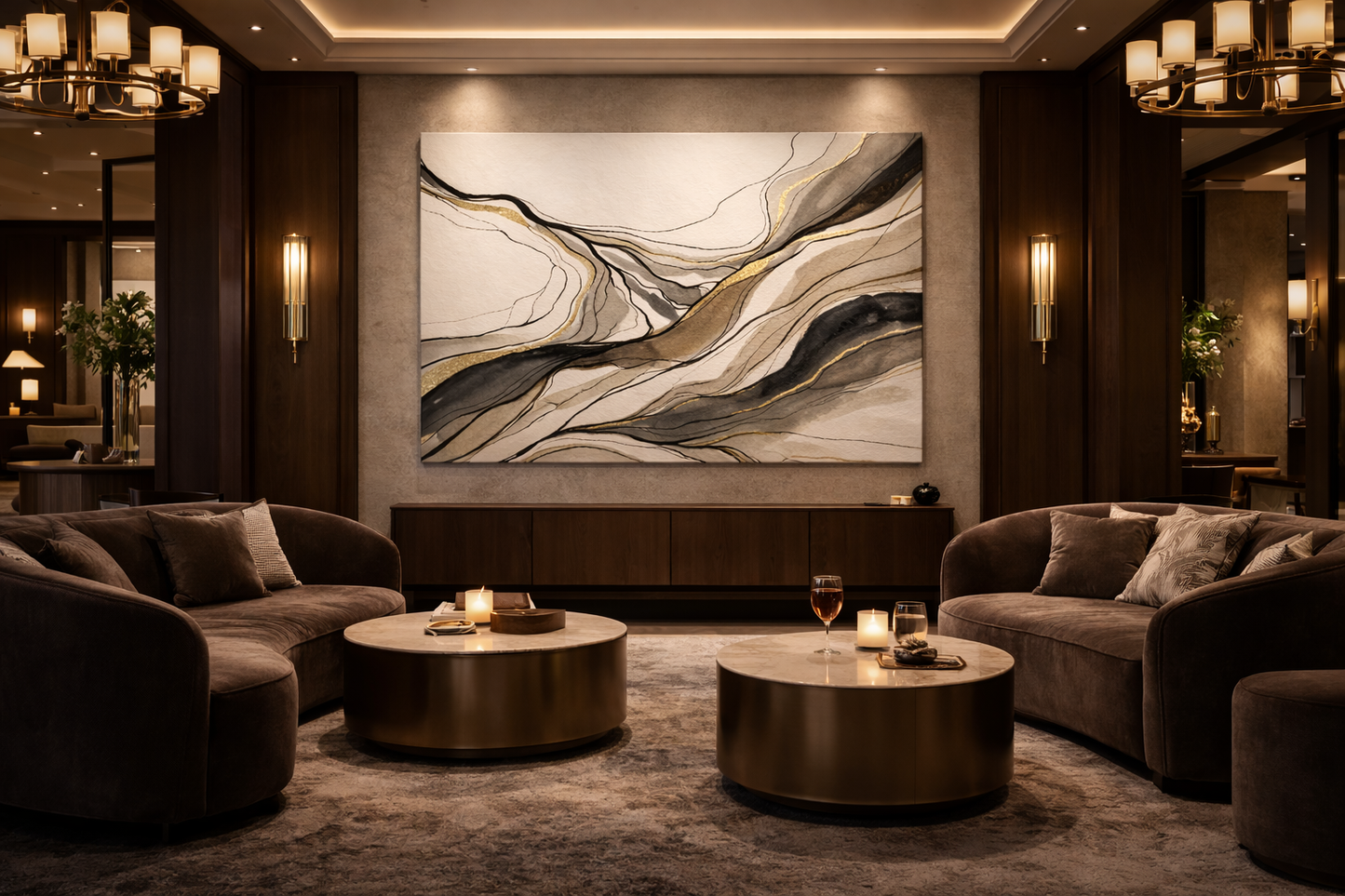 Whispered Meridian — Limited Edition Neutral & Gold Abstract