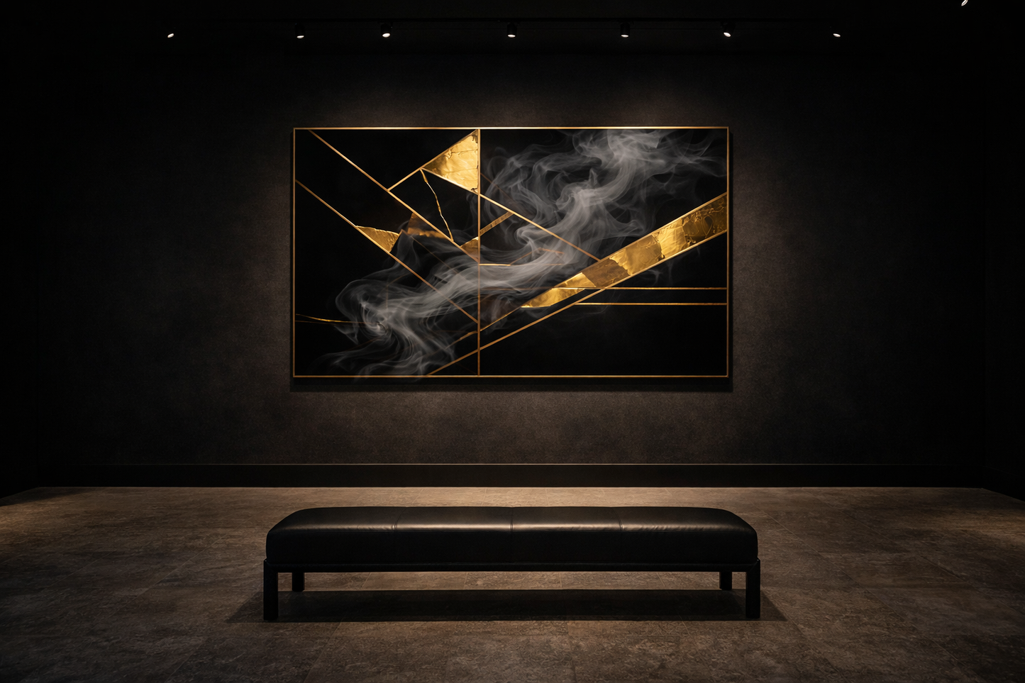 Obsidian Ascension — Limited Edition Gold & Smoke Abstract