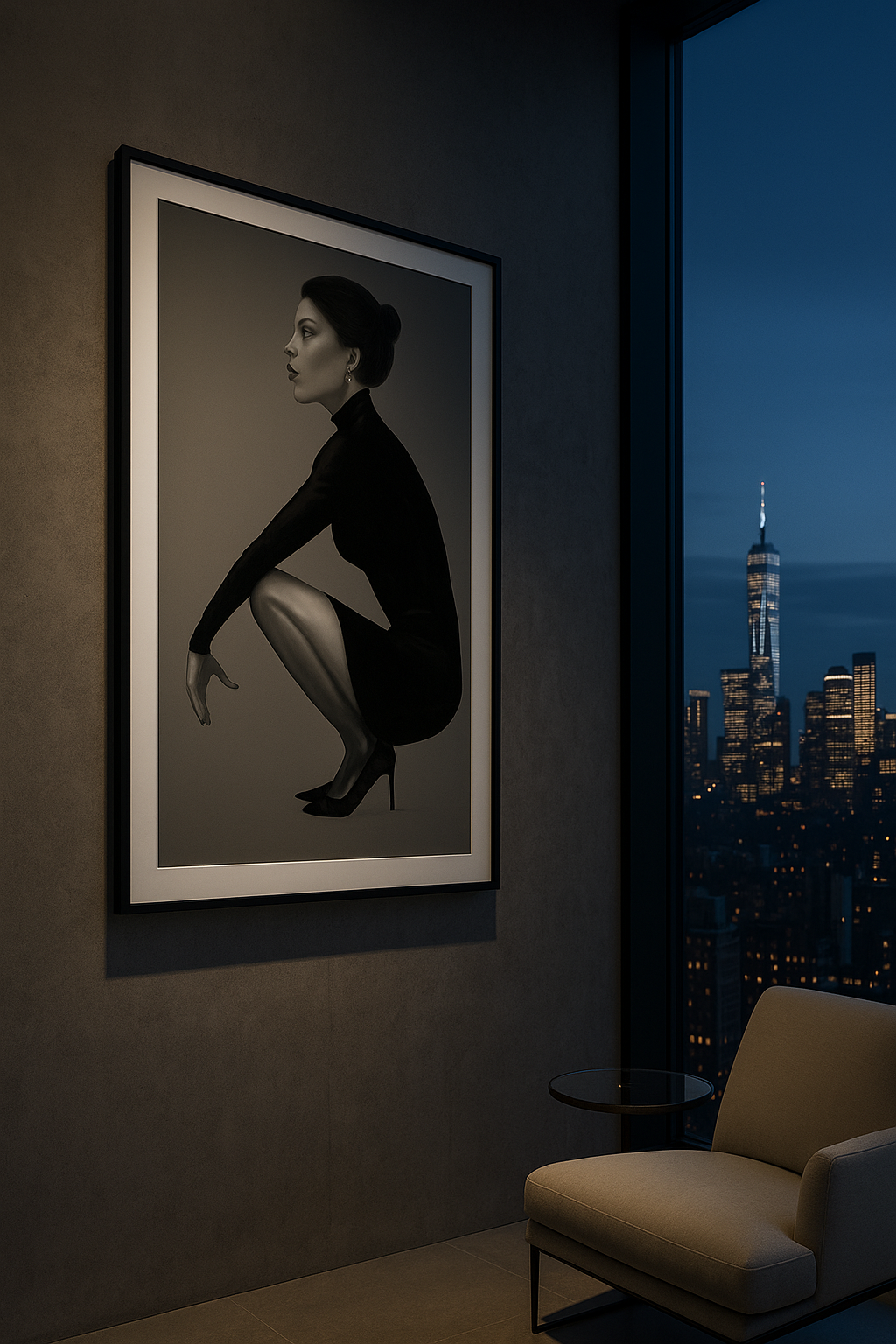 Poise in Silence — Sculptural Noir Study