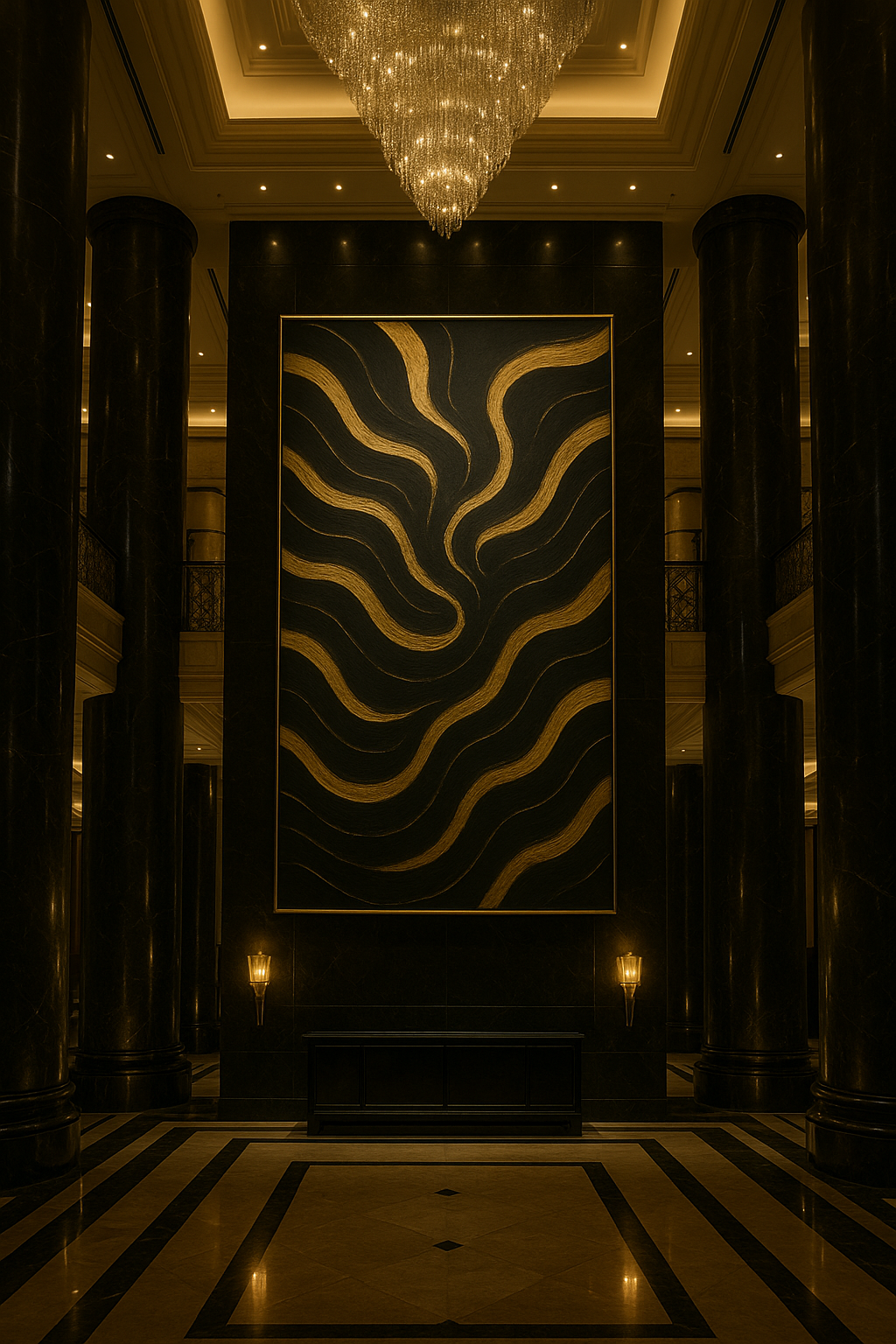 Golden Equilibrium — Black & Gold Luxury Abstract Art | Kasian Art Studio