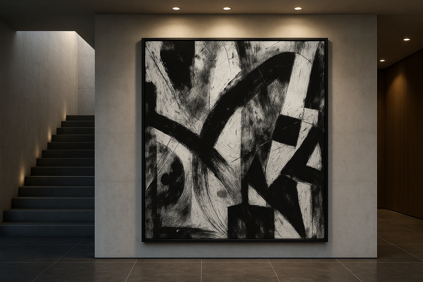 Obsidian Pulse — Monochrome Power Abstract