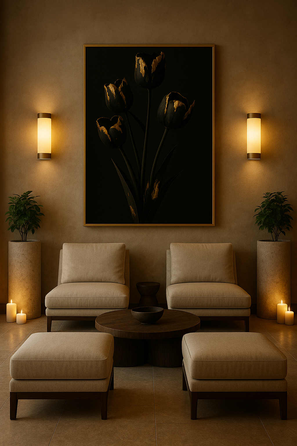 Gilded Stillness — Noir Botanical No. I