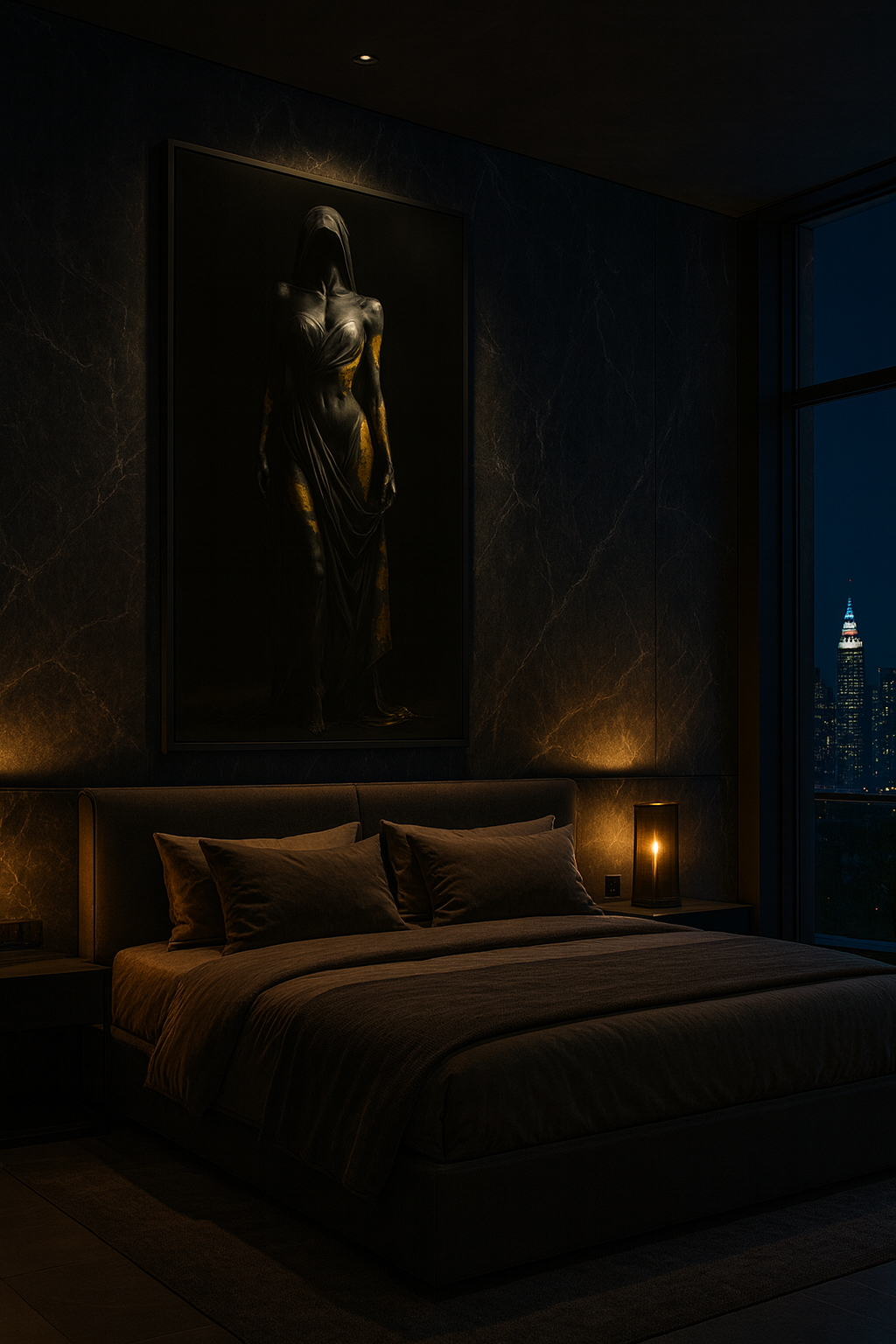 “Gilded Veil” — Limited Edition Black & Gold Fine Art