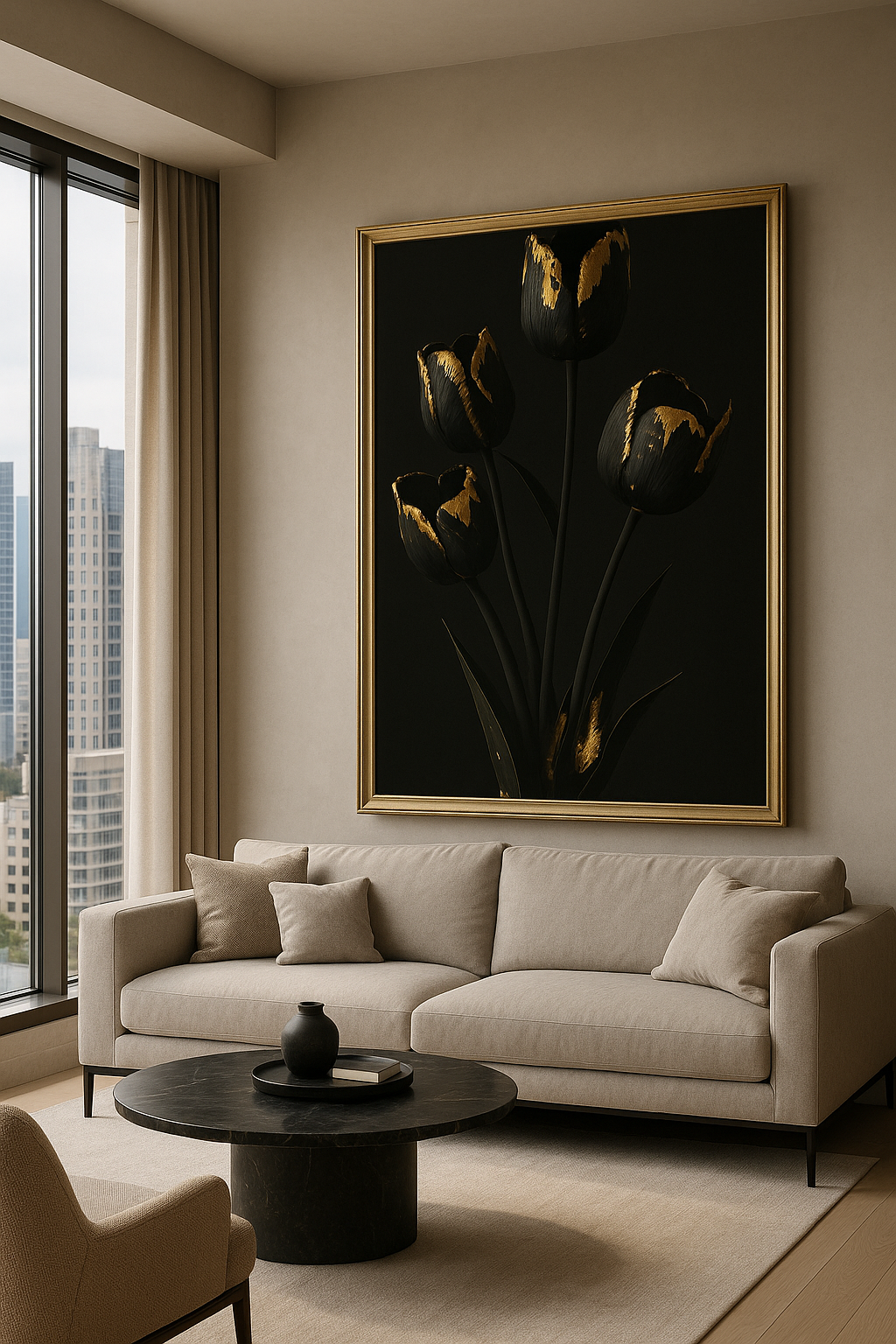 Gilded Stillness — Noir Botanical No. I