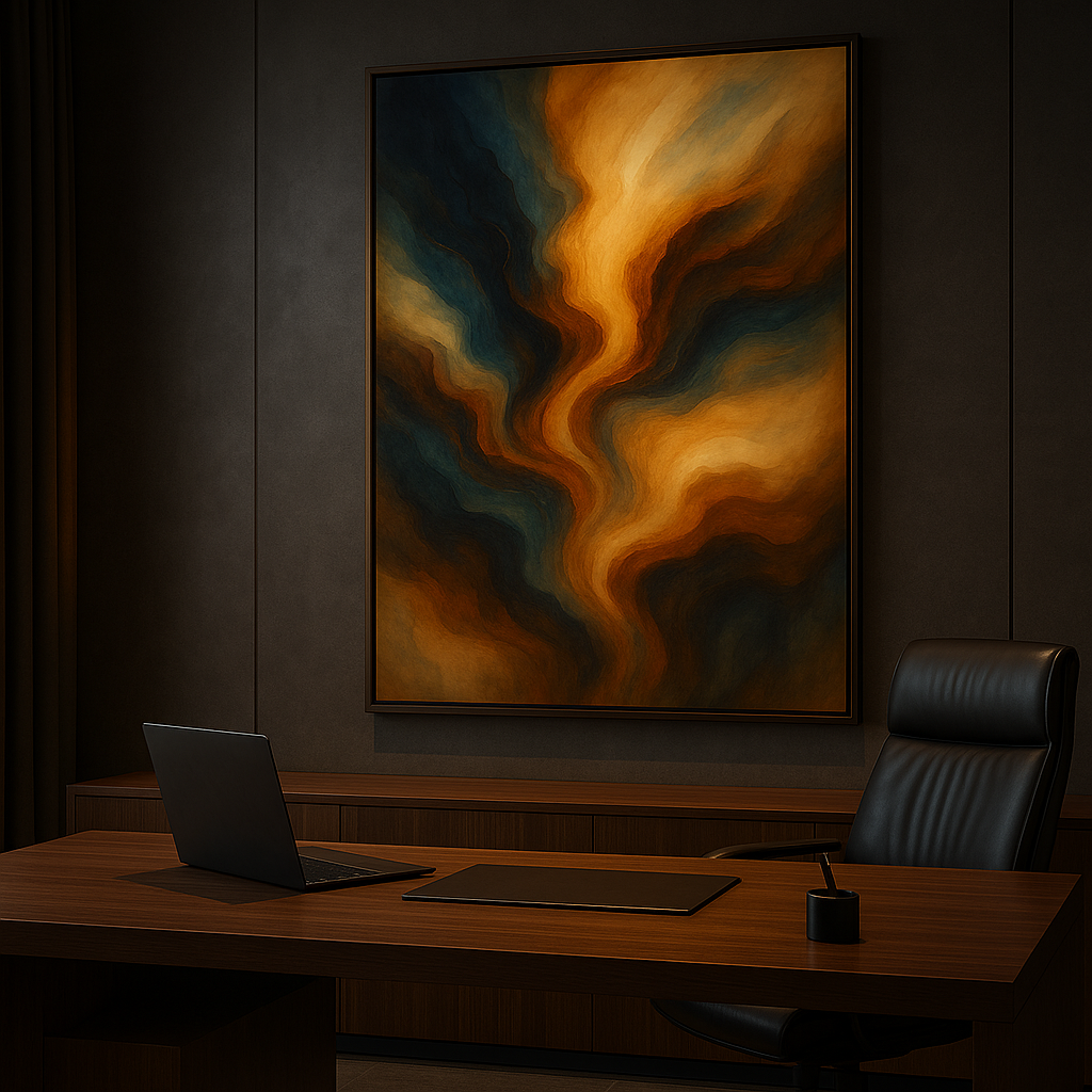 Golden Current — Executive Abstract in Ember & Night