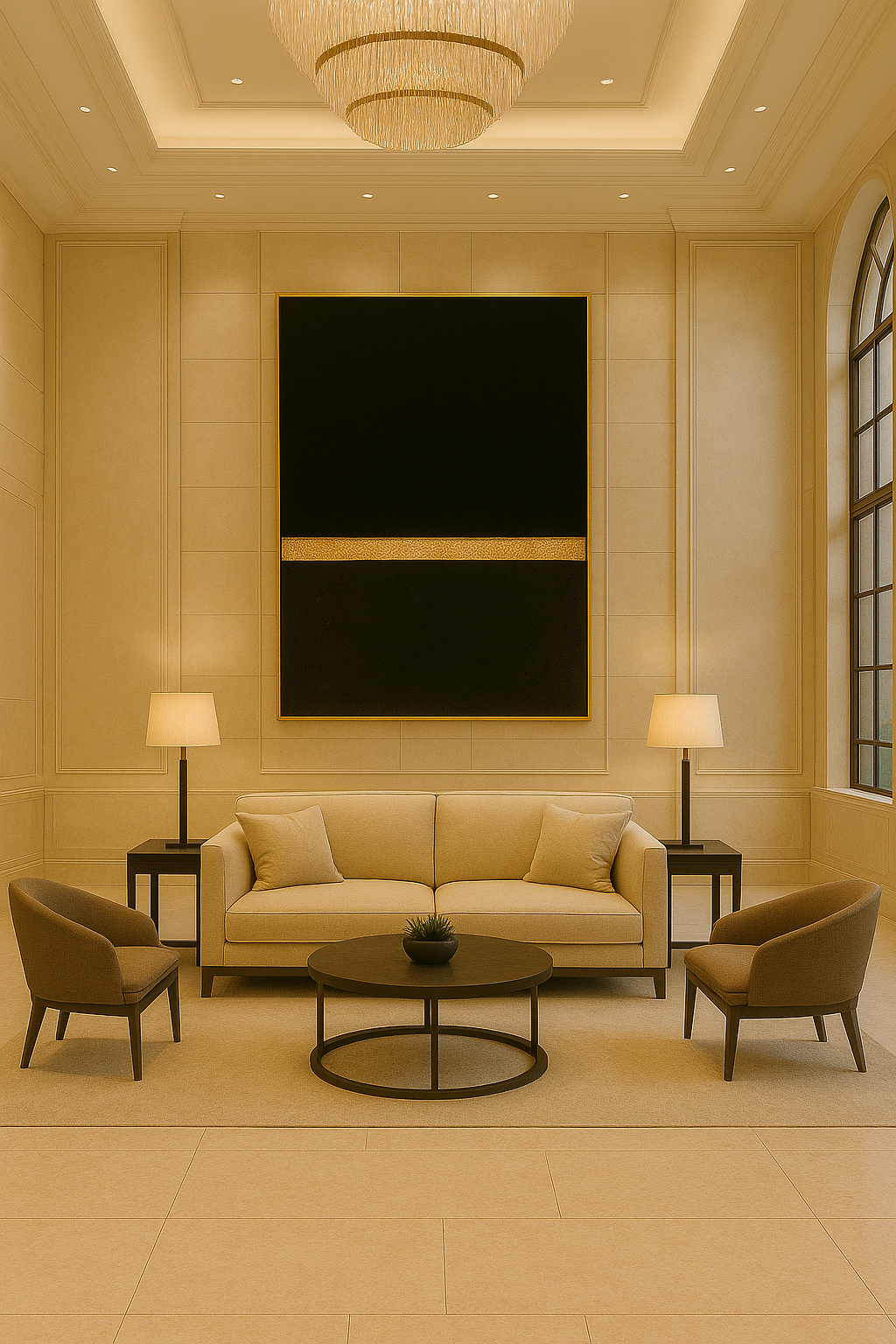 Golden Horizon — Luxury Black & Gold Minimalist Fine Art Print