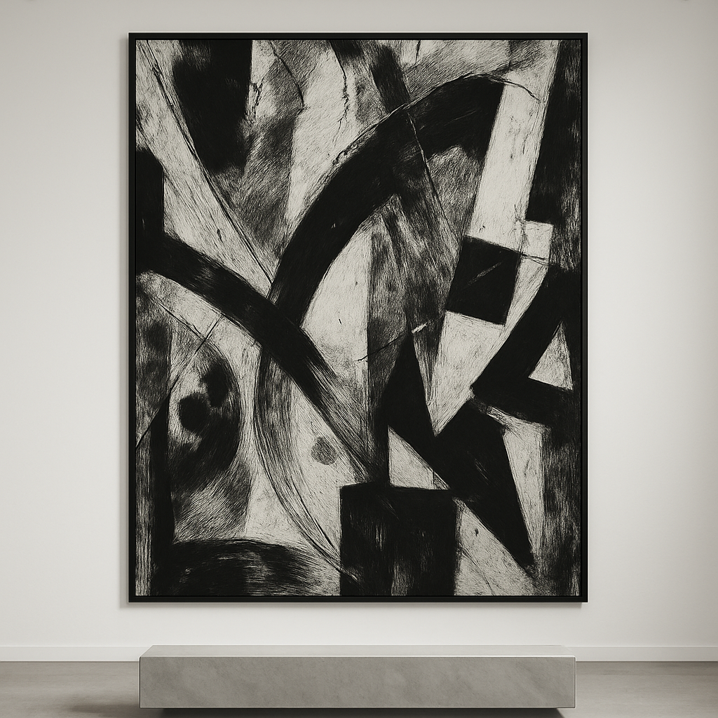 Obsidian Pulse — Monochrome Power Abstract