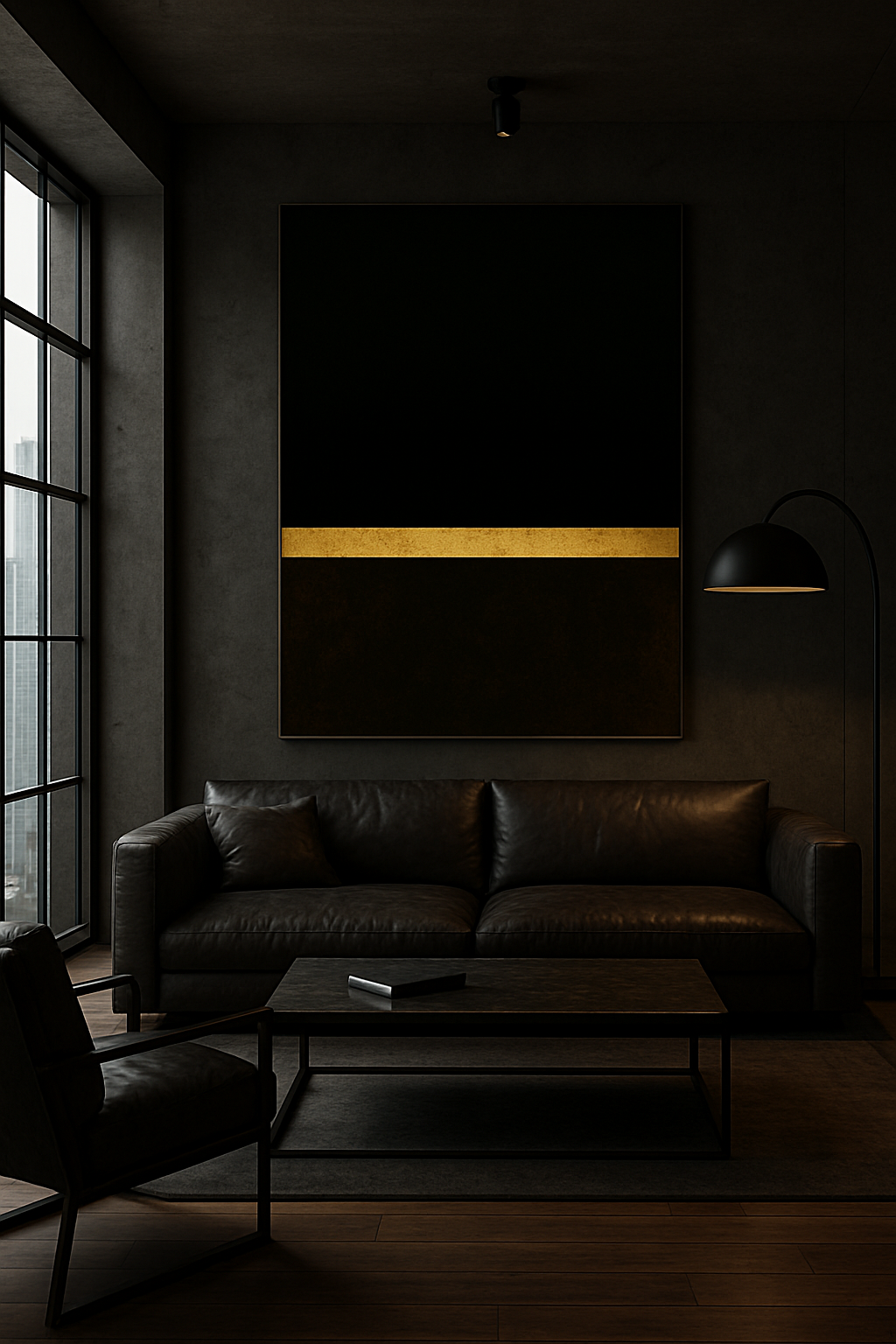 Golden Horizon — Luxury Black & Gold Minimalist Fine Art Print