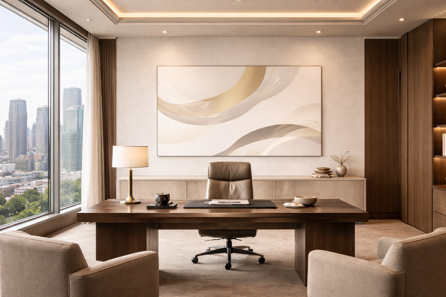 Gilded Current  — Limited Edition Abstract Canvas