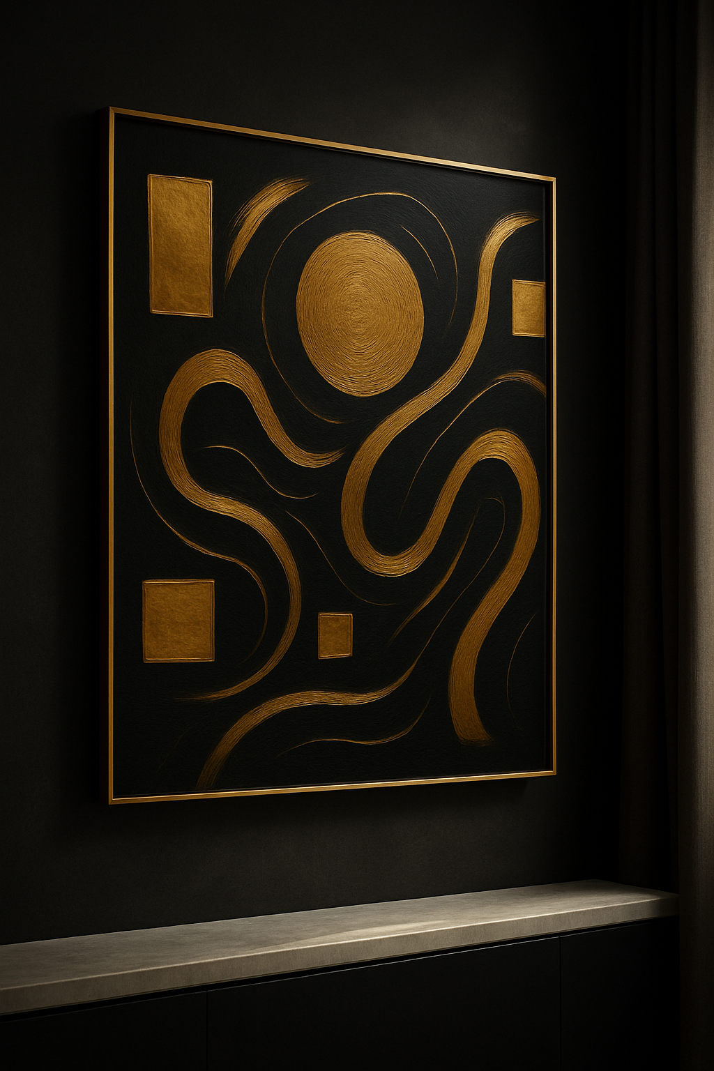 “Gilded Harmony” — Limited Edition Abstract Gold Fine Art