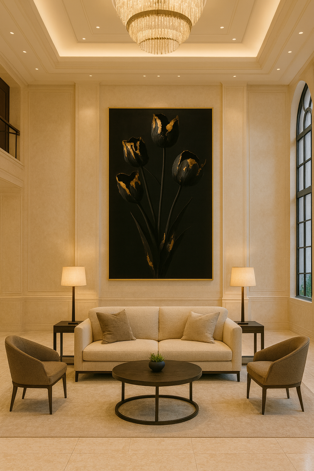 Gilded Stillness — Limited Edition Noir Botanical Masterwork