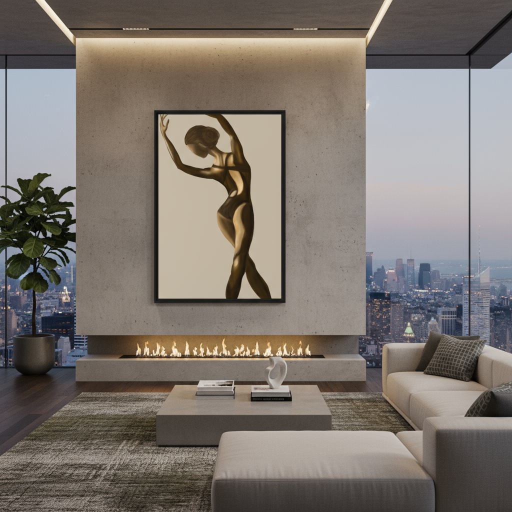 Golden Ballerina Fine Art Print