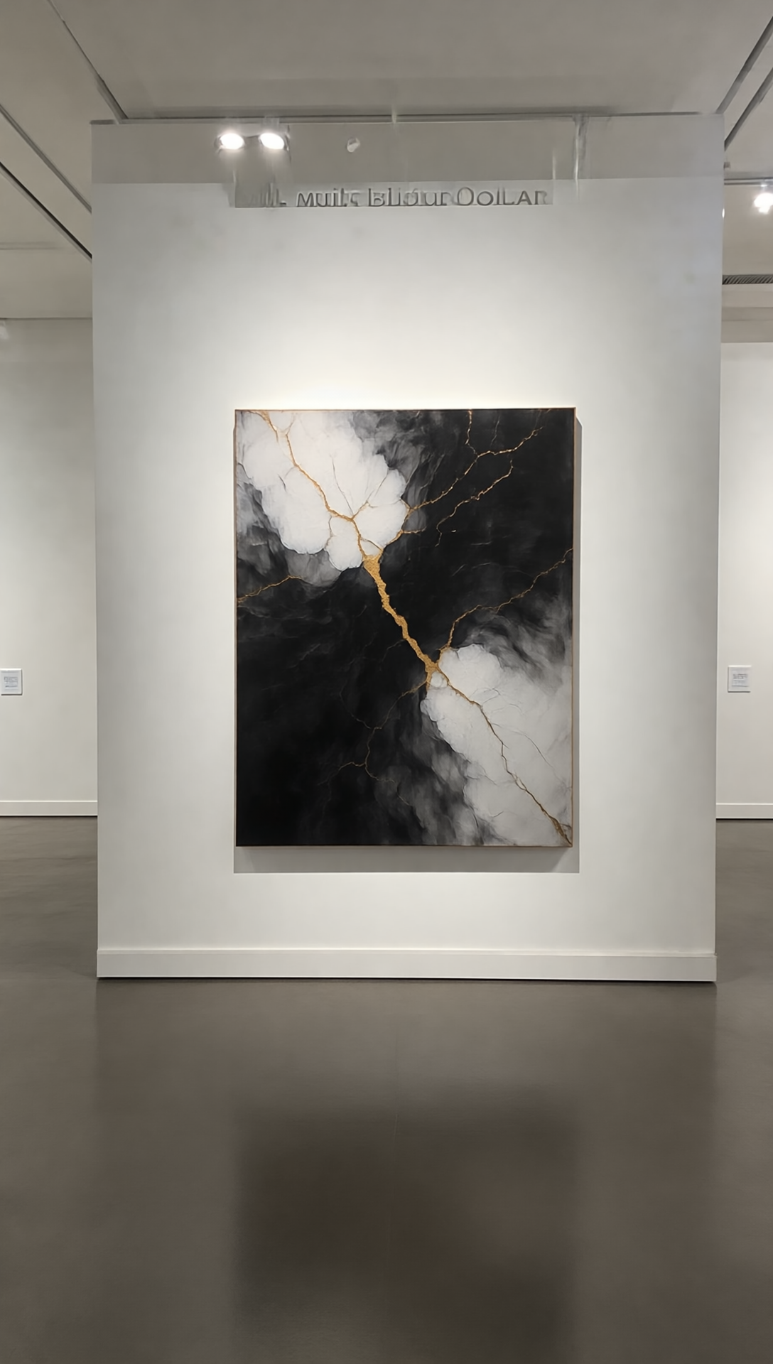 Golden Fracture — Luxury Black, White & Gold Abstract Fine Art