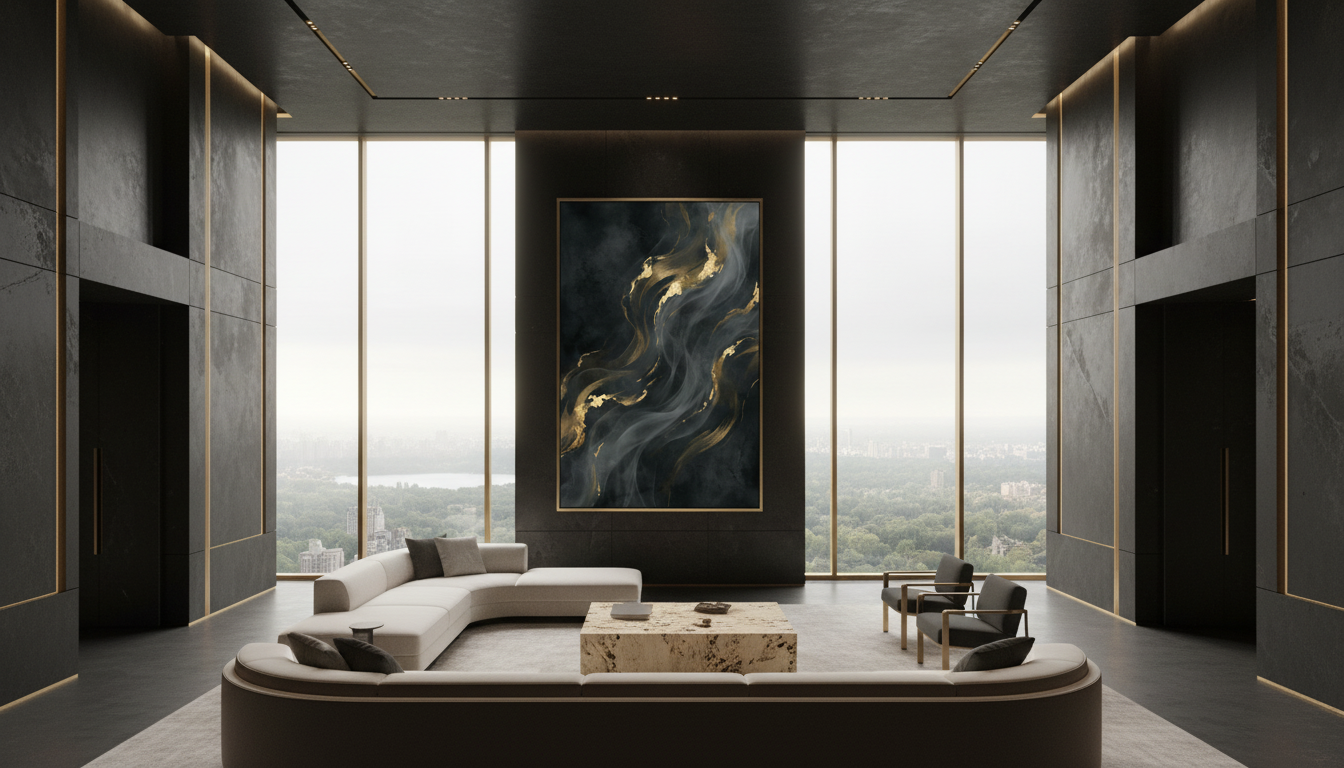 Veins of Silence — Limited Edition Black & Gold Abstract