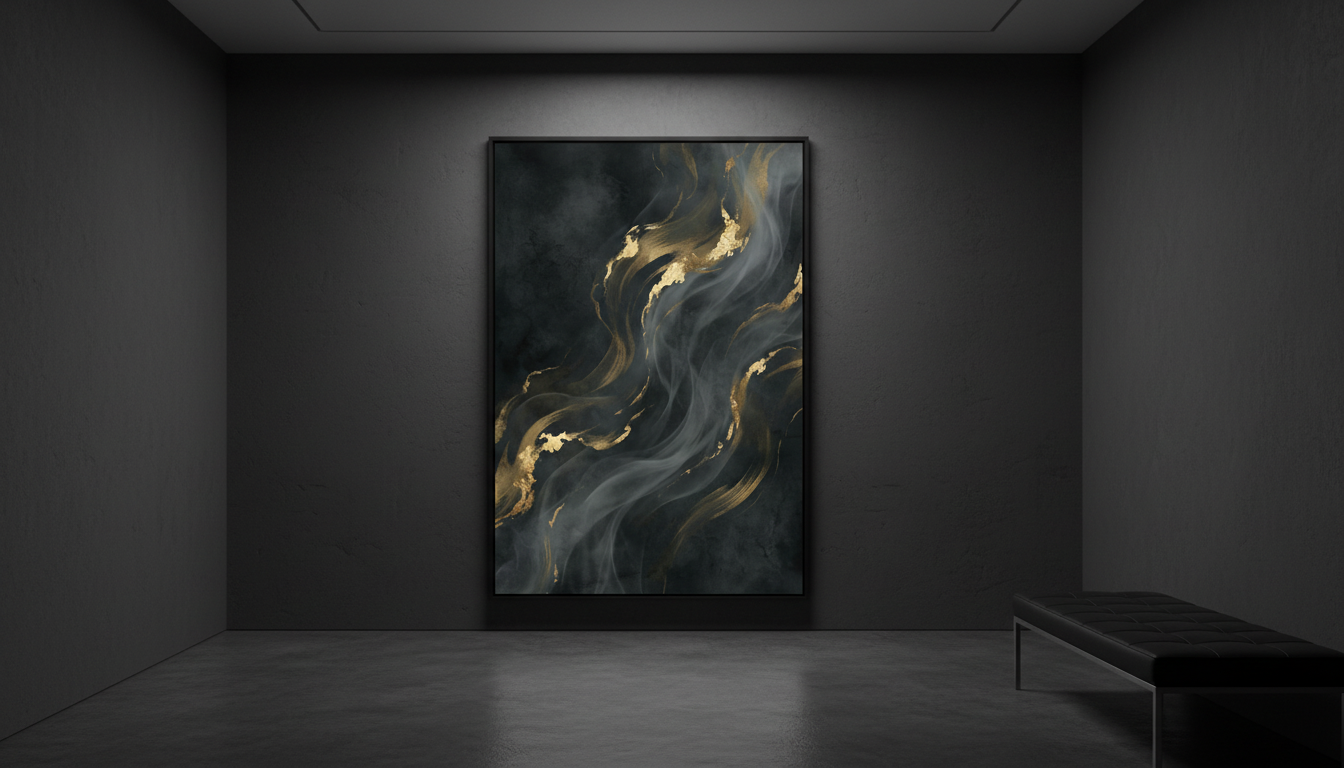 Veins of Silence — Limited Edition Black & Gold Abstract