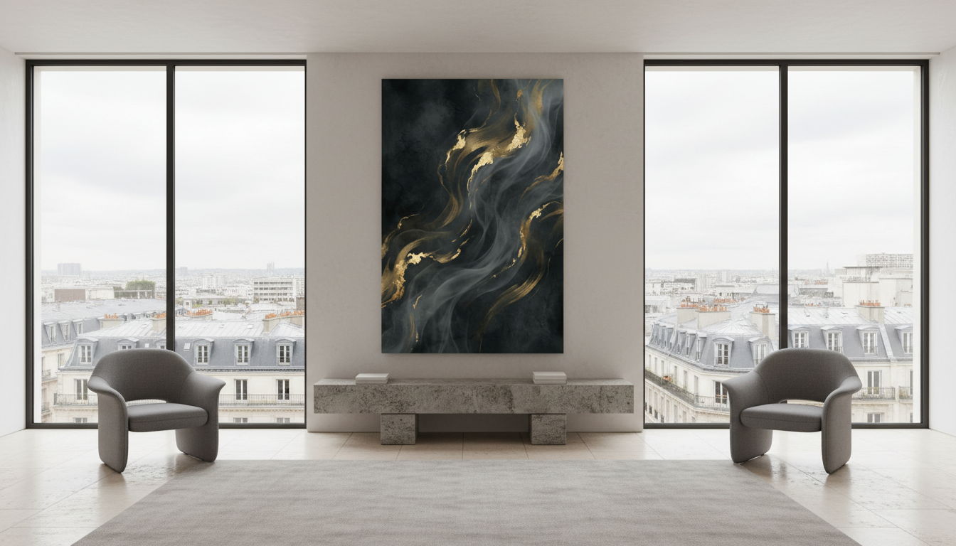Veins of Silence — Limited Edition Black & Gold Abstract