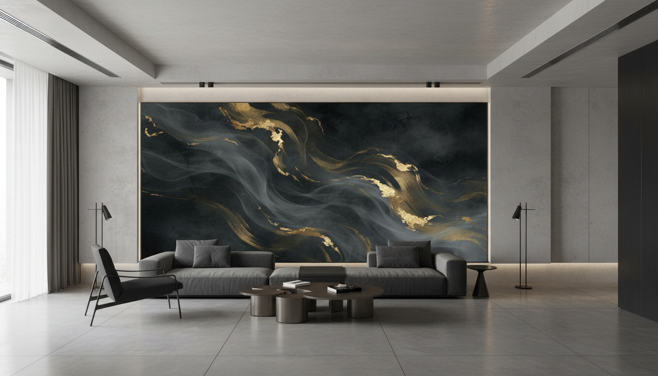 Veins of Silence — Limited Edition Black & Gold Abstract