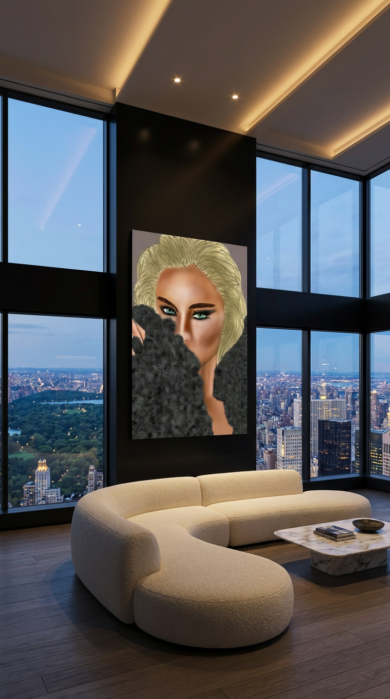Behind the Veil — Luxury Figurative Fine Art Print | Kasian Art Studio