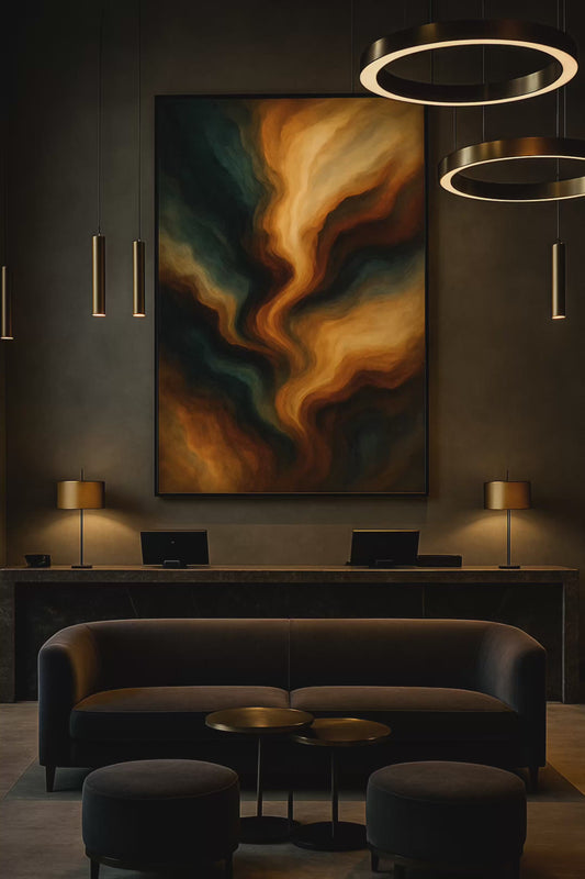 Golden Current — Executive Abstract in Ember & Night